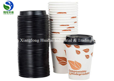 CPLA Plastic Lid Hot Cold Drink Paper Cups Hot Insulated Disposable Cups