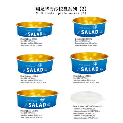 Wholesale Custom Restaurant 48oz disposable kraft paper salad bowl